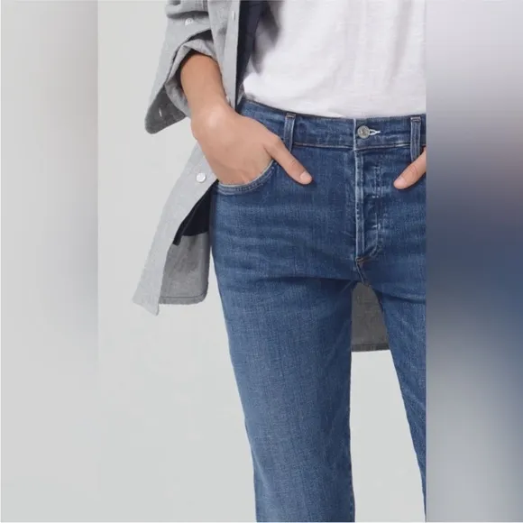Citizens Of Humanity Emerson Crop Slim Boyfriend Mid Rise Size 28