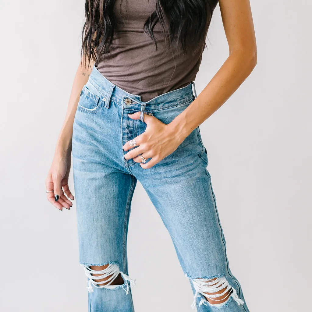Cobain High Rise Boyfriend Jeans by KanCan in Medium Wash