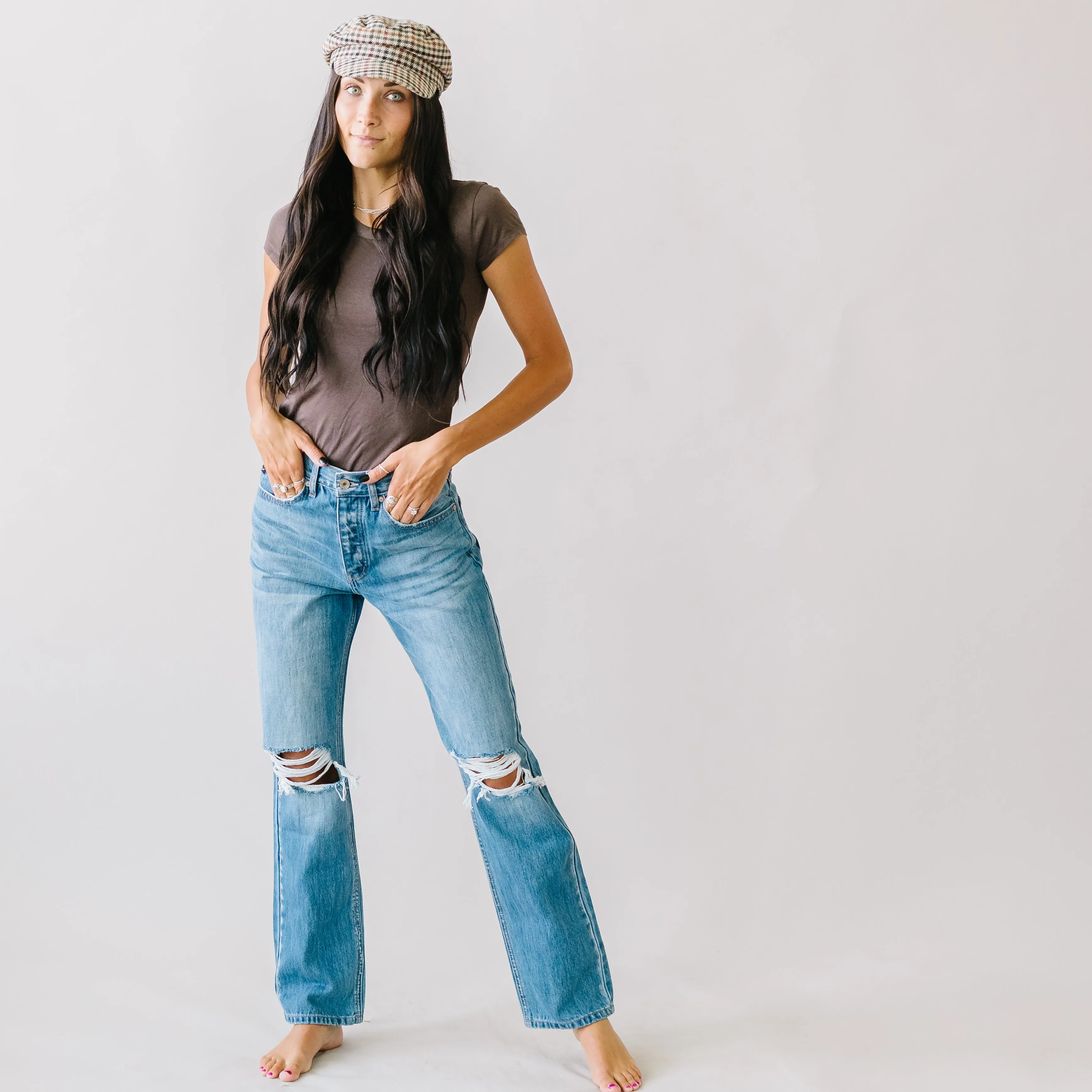 Cobain High Rise Boyfriend Jeans by KanCan in Medium Wash