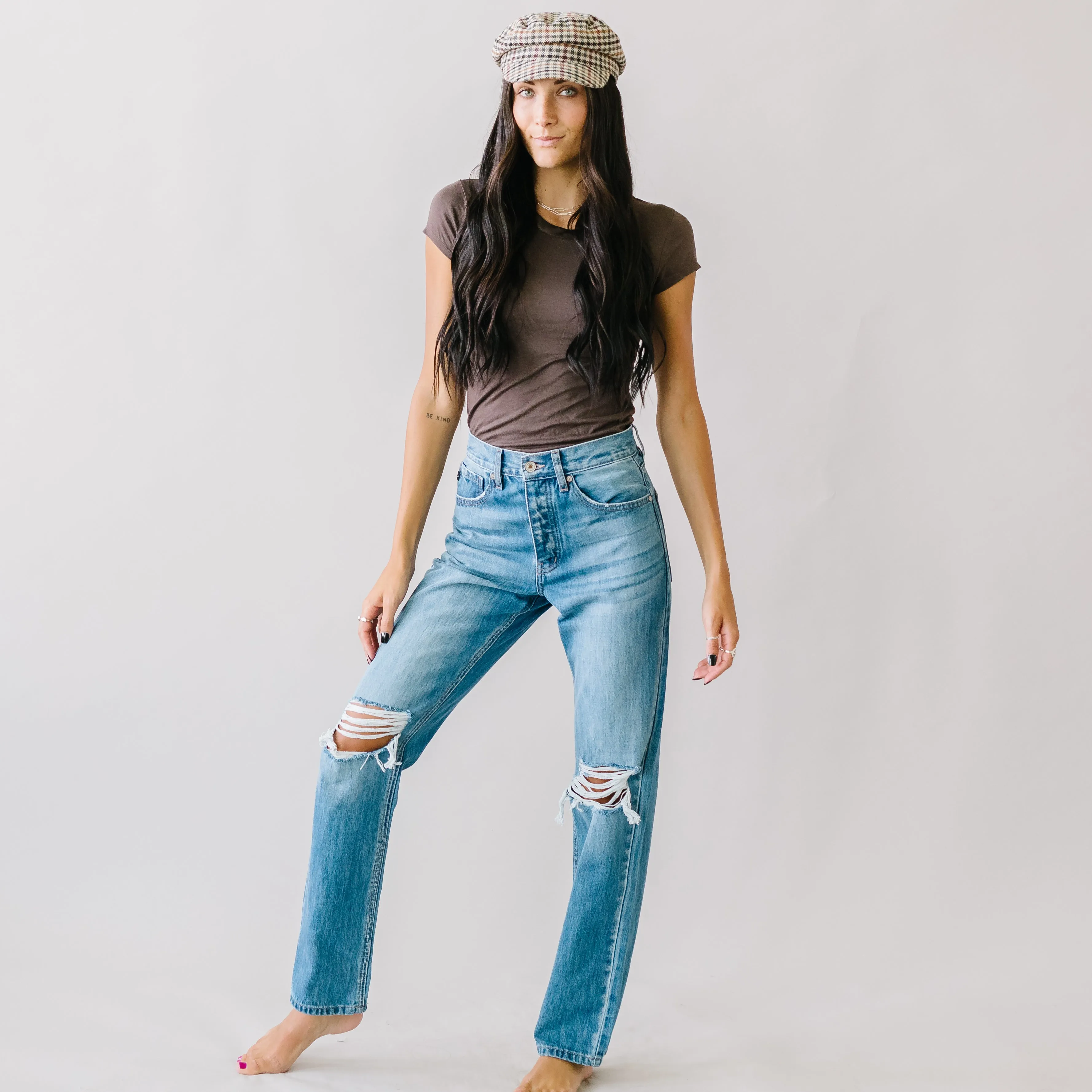 Cobain High Rise Boyfriend Jeans by KanCan in Medium Wash