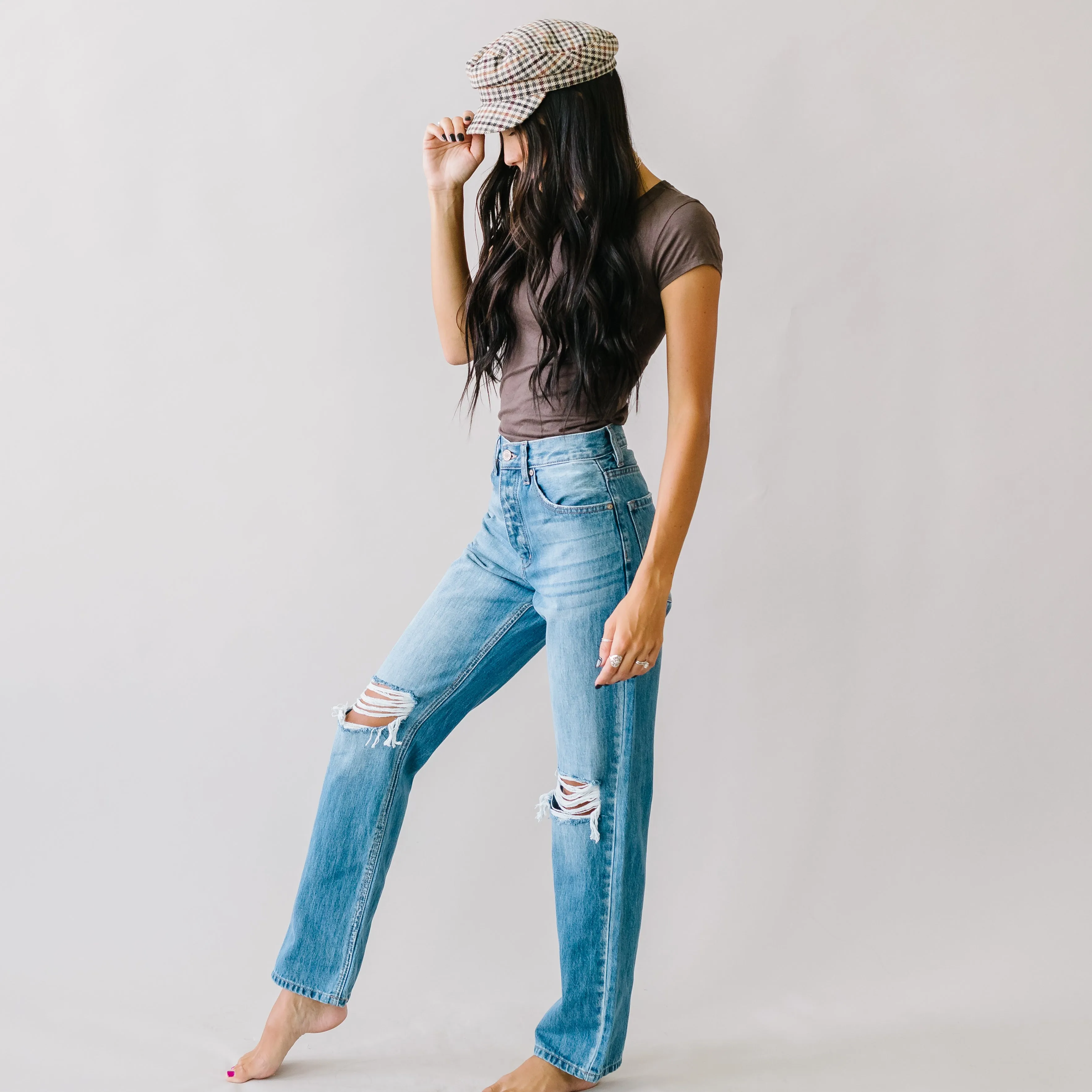 Cobain High Rise Boyfriend Jeans by KanCan in Medium Wash