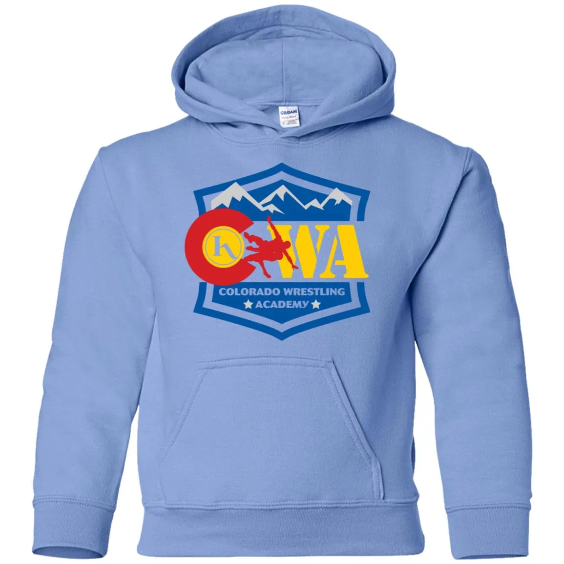 Colorado Wrestling Academy 2-sided print G185B Gildan Youth Pullover Hoodie