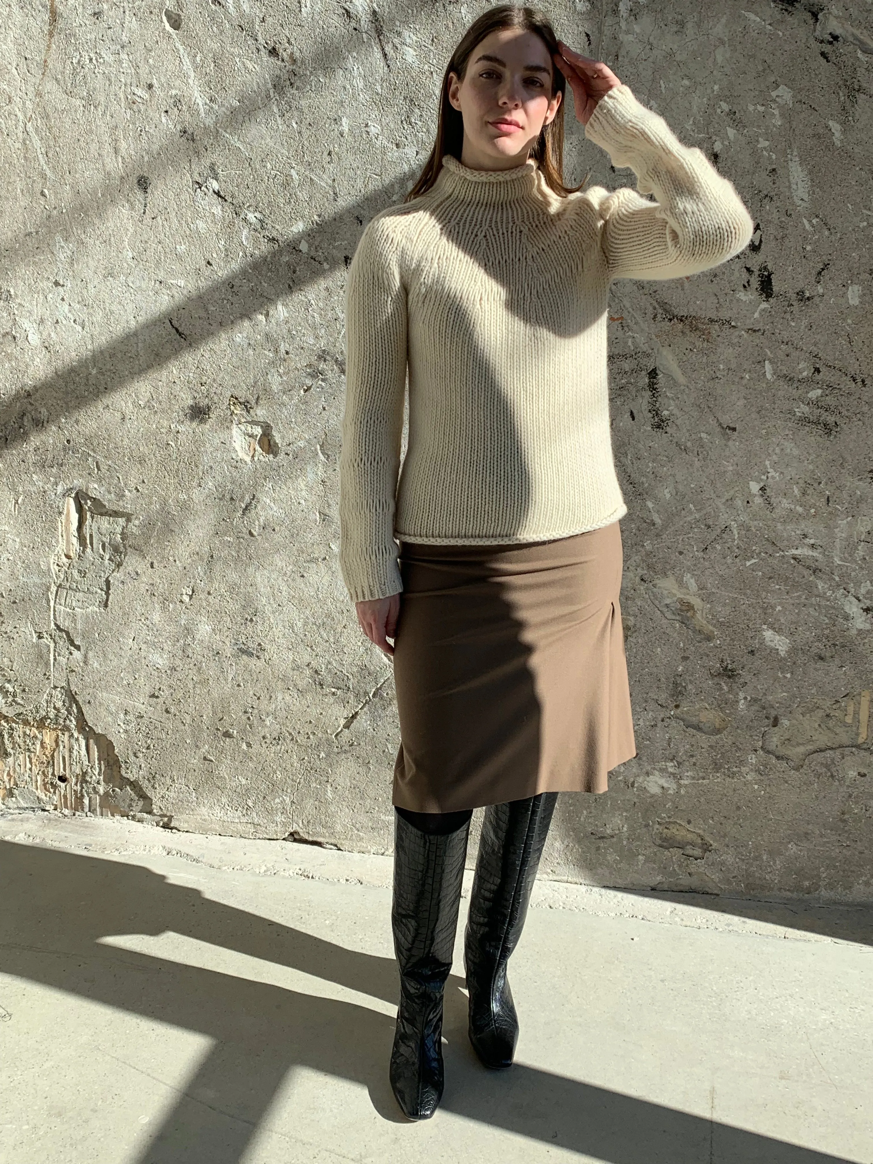 cream roll neck sweater