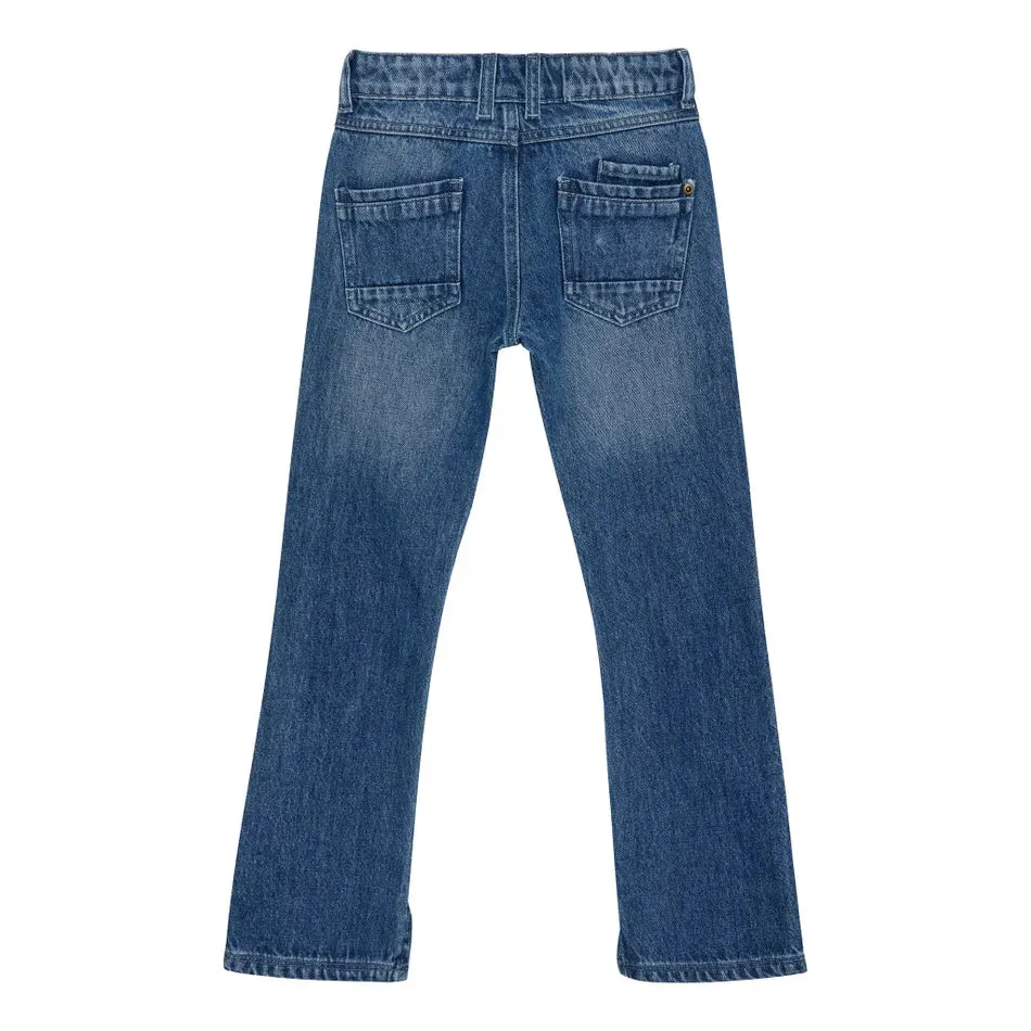 Creamie Brand Wide Legged Denim Jeans: Sizes 4 to 14 Years