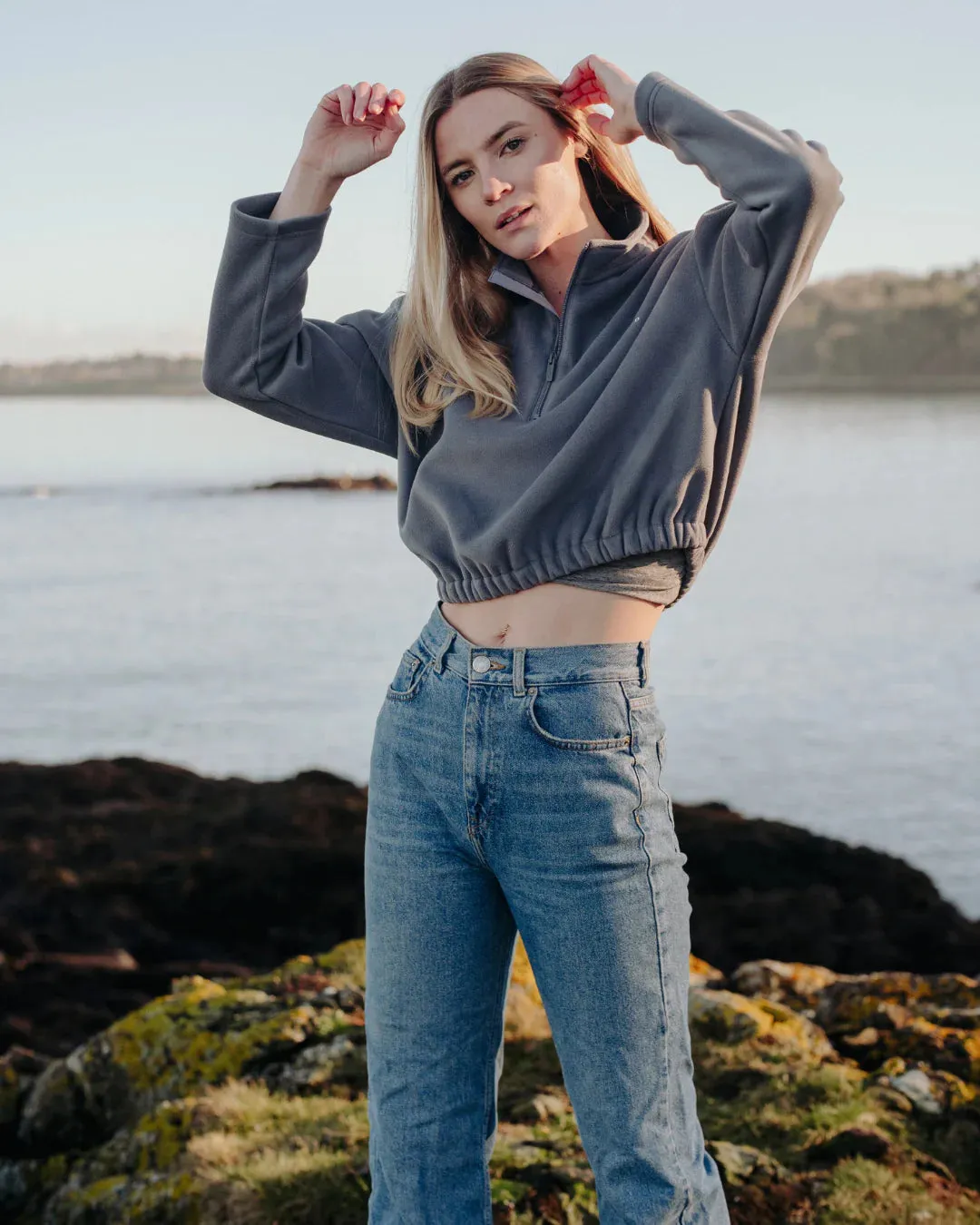 CROPPED FLEECE  - GRAPHITE