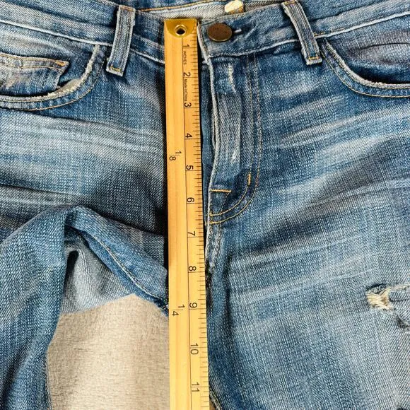Current/Elliott Jeans Women 25 Med Wash Peaceful Blue Denim Boyfriend Distressed