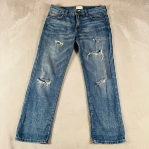 Current/Elliott Jeans Women 25 Med Wash Peaceful Blue Denim Boyfriend Distressed