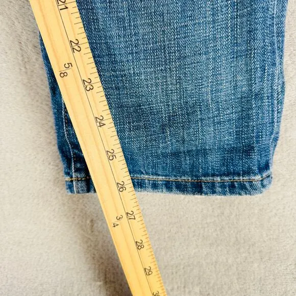 Current/Elliott Jeans Women 25 Med Wash Peaceful Blue Denim Boyfriend Distressed