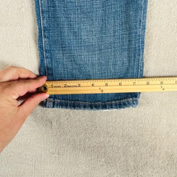 Current/Elliott Jeans Women 25 Med Wash Peaceful Blue Denim Boyfriend Distressed