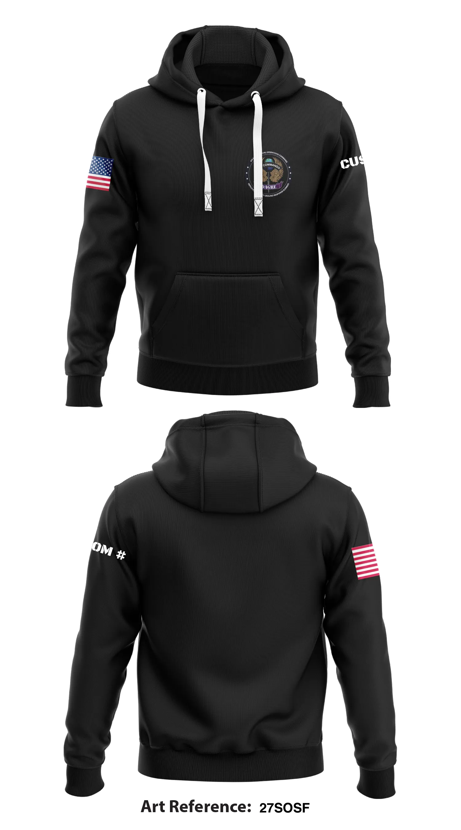 CUSTOM - 27th Special Operations Security Forces Squadron, DAGRE section Store 1  Core Men's Hooded Performance Sweatshirt - 27SOSF