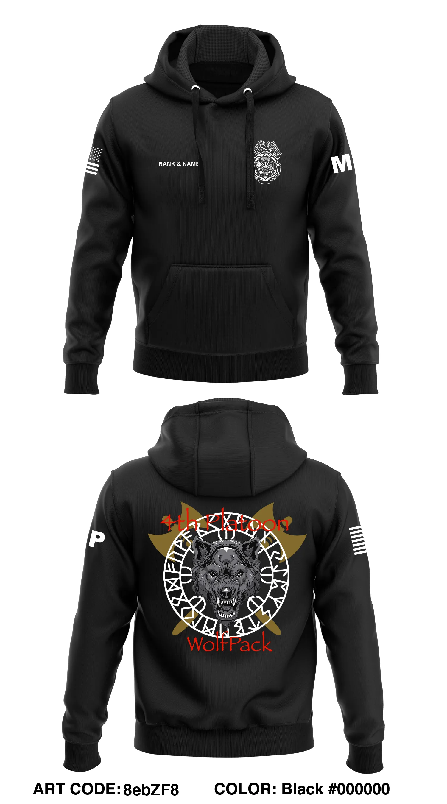 Custom - 4th PLT Wolfpack 49th MDB  Core Men's Hooded Performance Sweatshirt - 8ebZF8