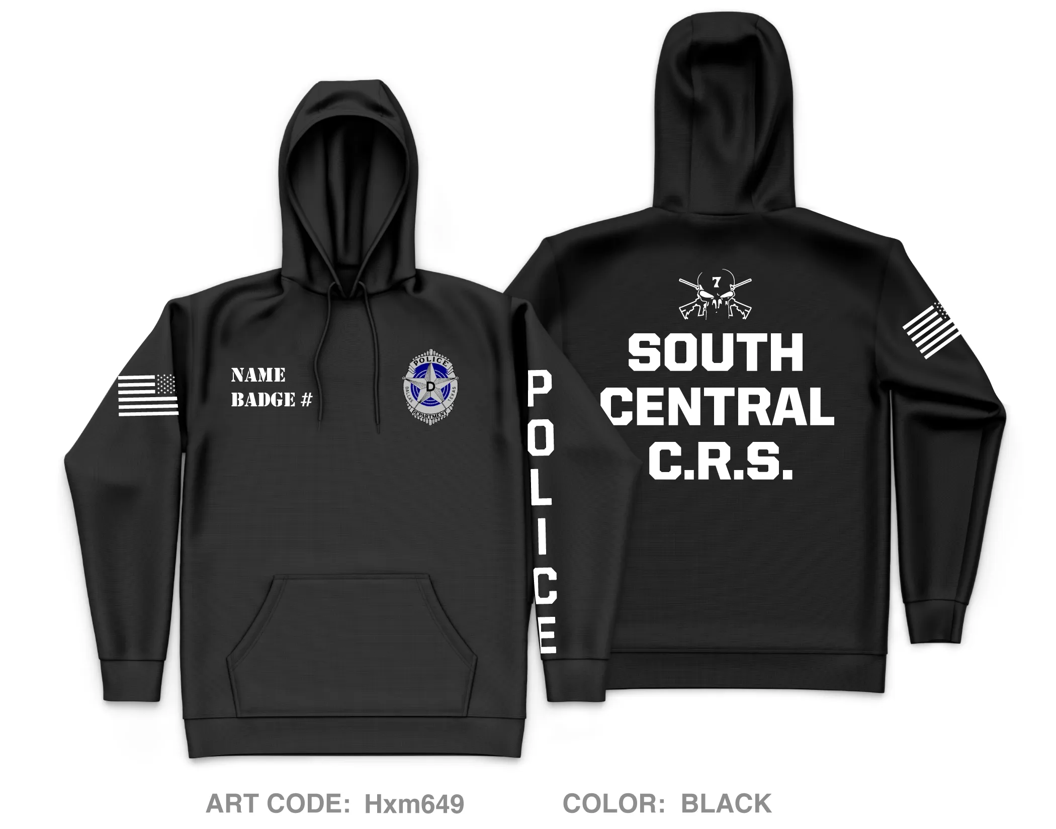 CUSTOM Dallas PD Store 1 Core Men's Hooded Performance Sweatshirt - Hxm649