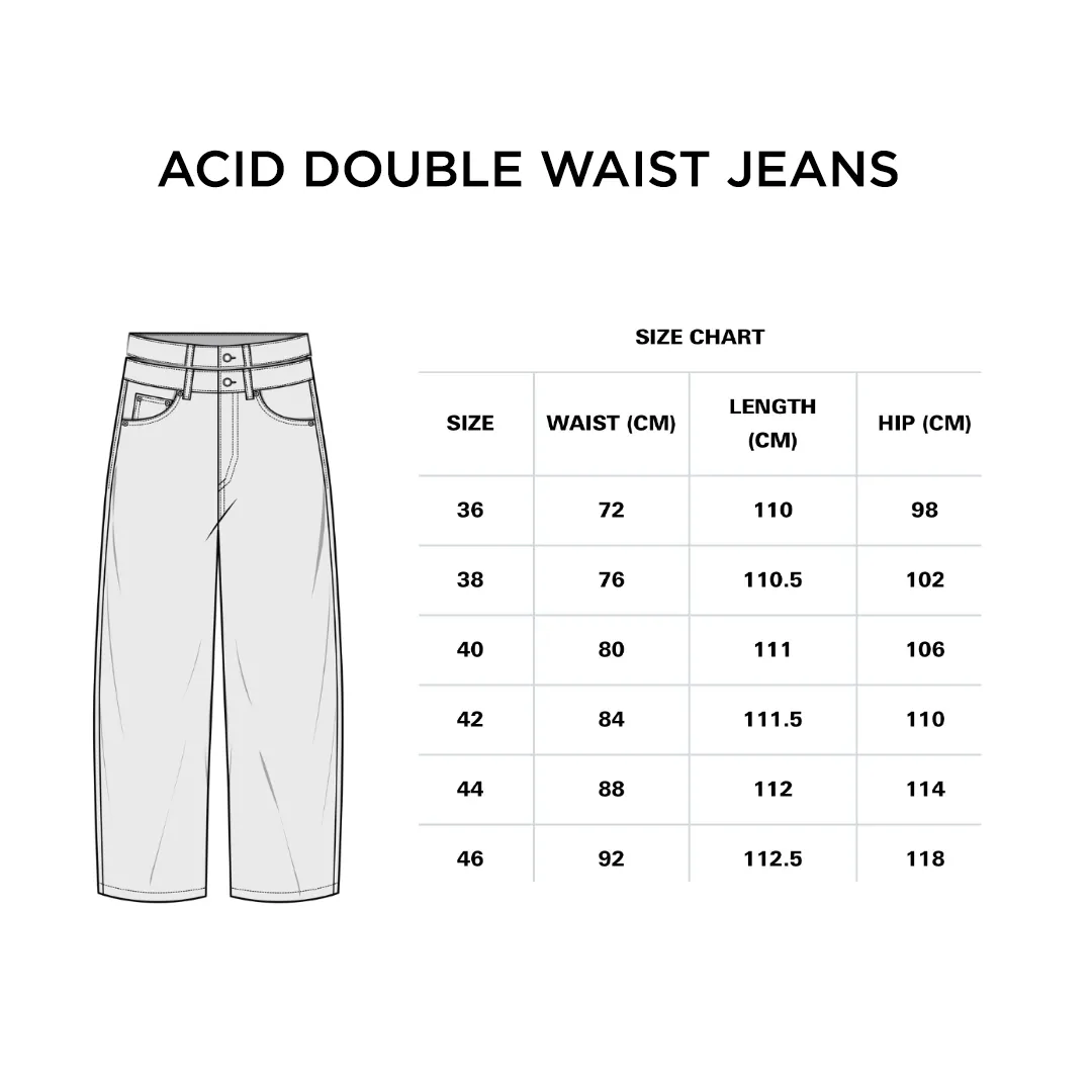Dark Blue Double Waist Jeans