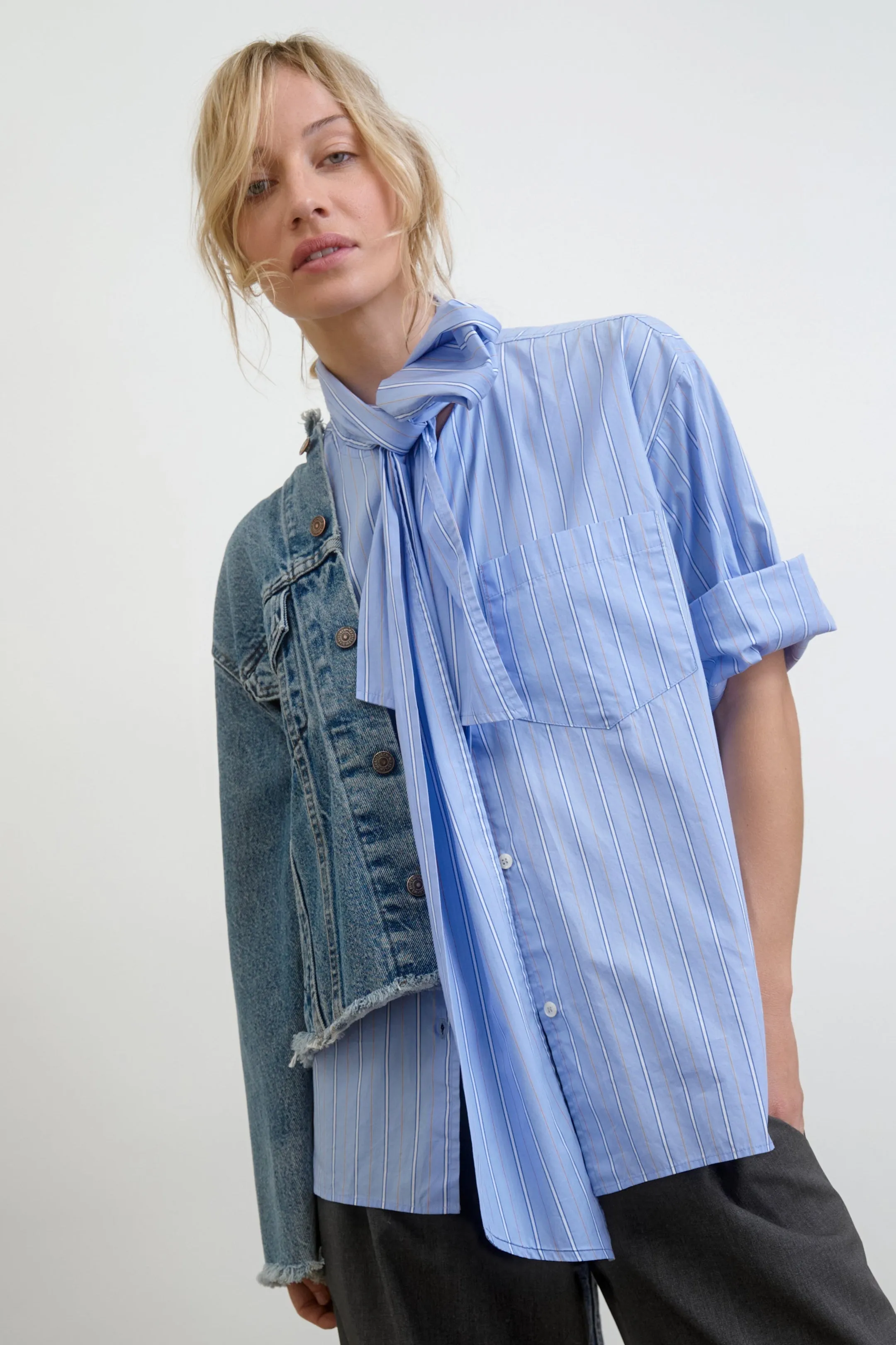 DEAR POLLY | tonal blue shirting