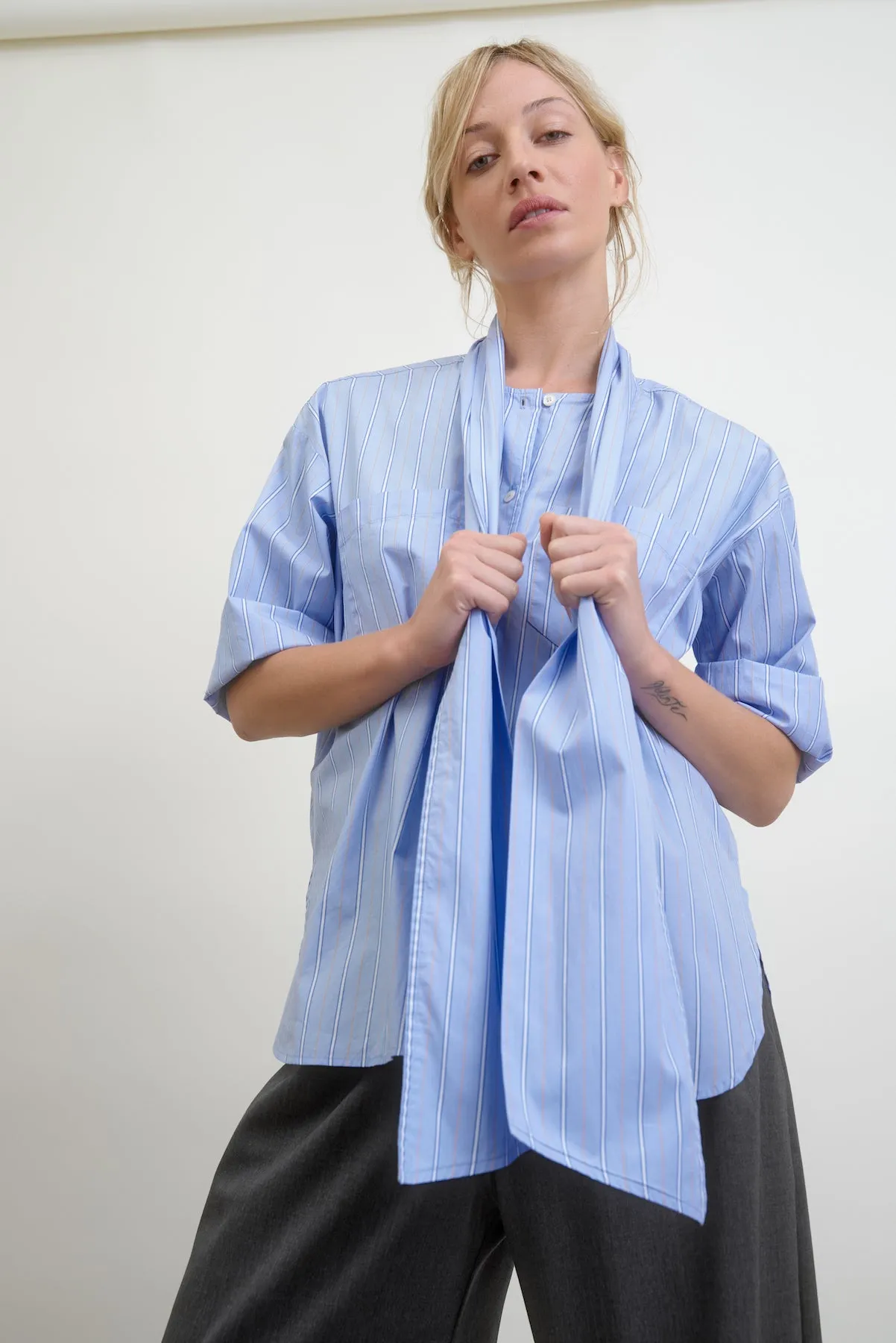 DEAR POLLY | tonal blue shirting