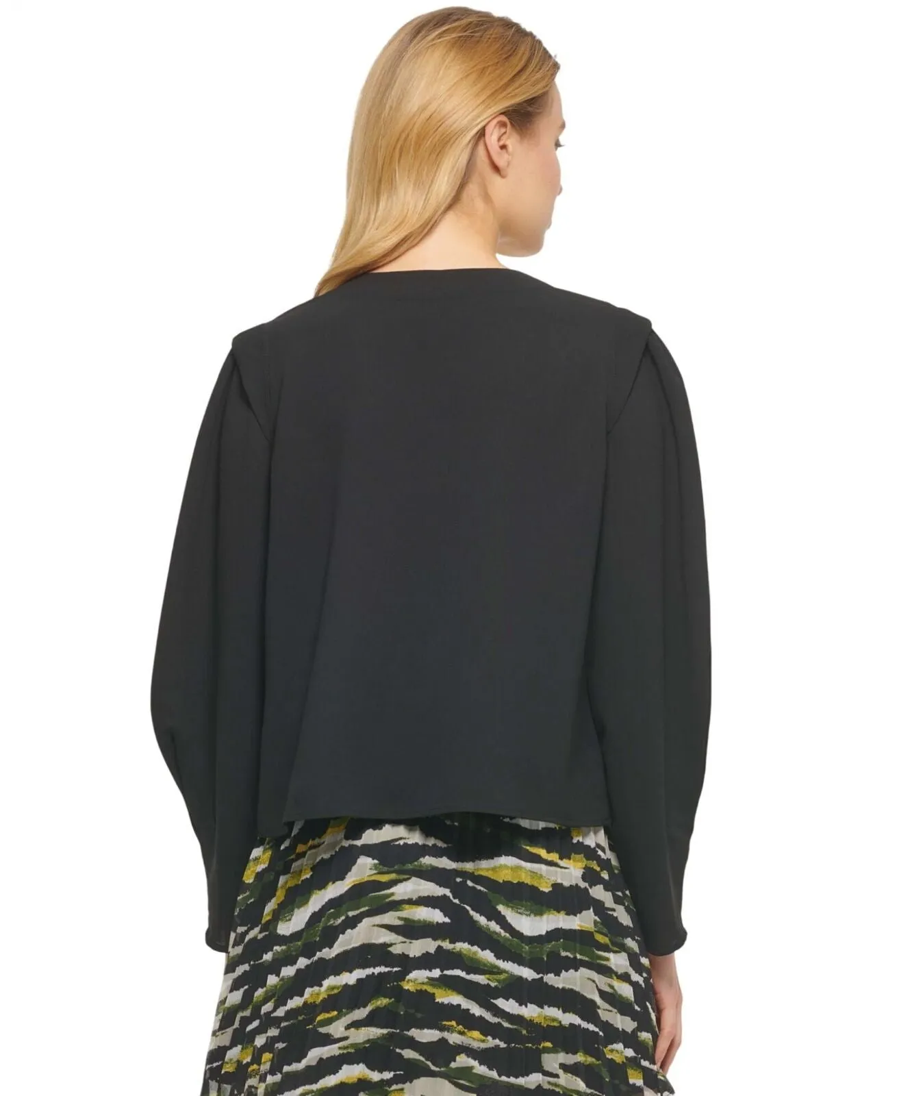 DKNY Womens Solid V-Neck Pullover Top P23AAO16 Black XL