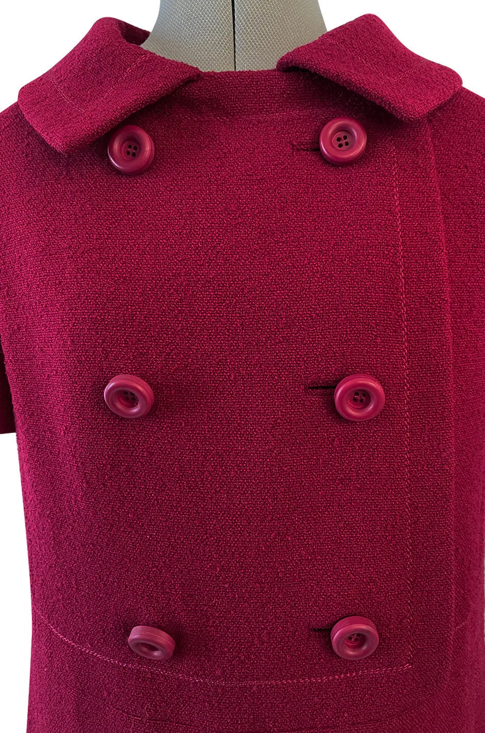 Documented Spring 1966 Christian Dior by Marc Bohan Haute Couture Raspberry Fuchsia Shift Dress