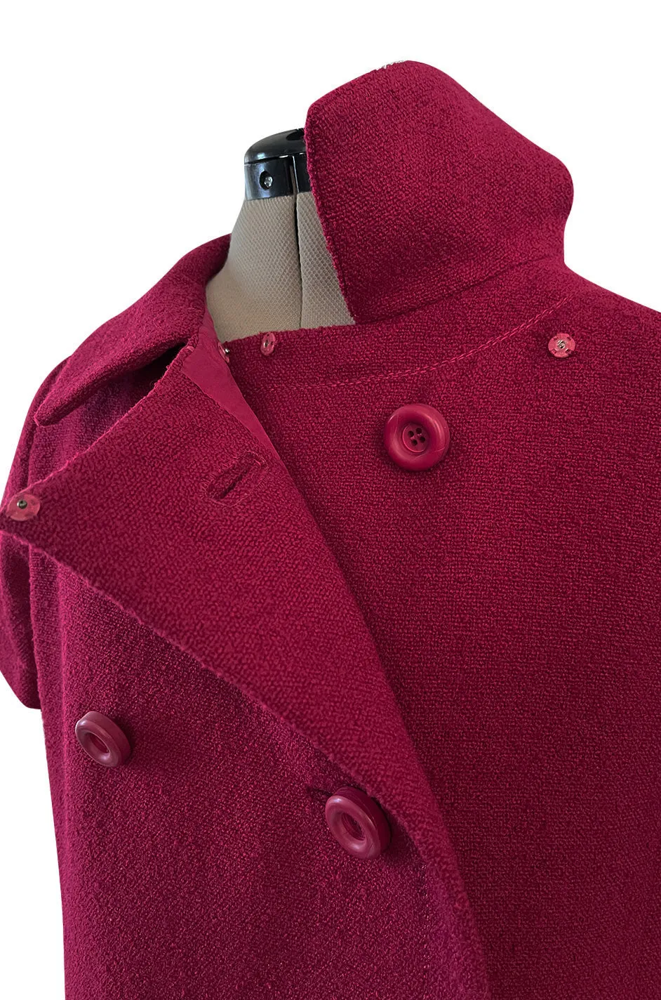 Documented Spring 1966 Christian Dior by Marc Bohan Haute Couture Raspberry Fuchsia Shift Dress