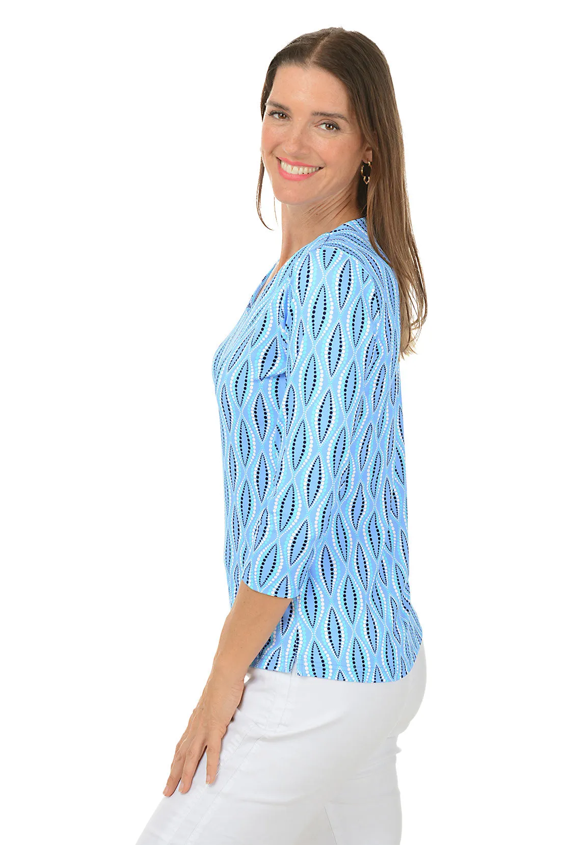 Dot Your Eyes UPF50  V-Neck Top
