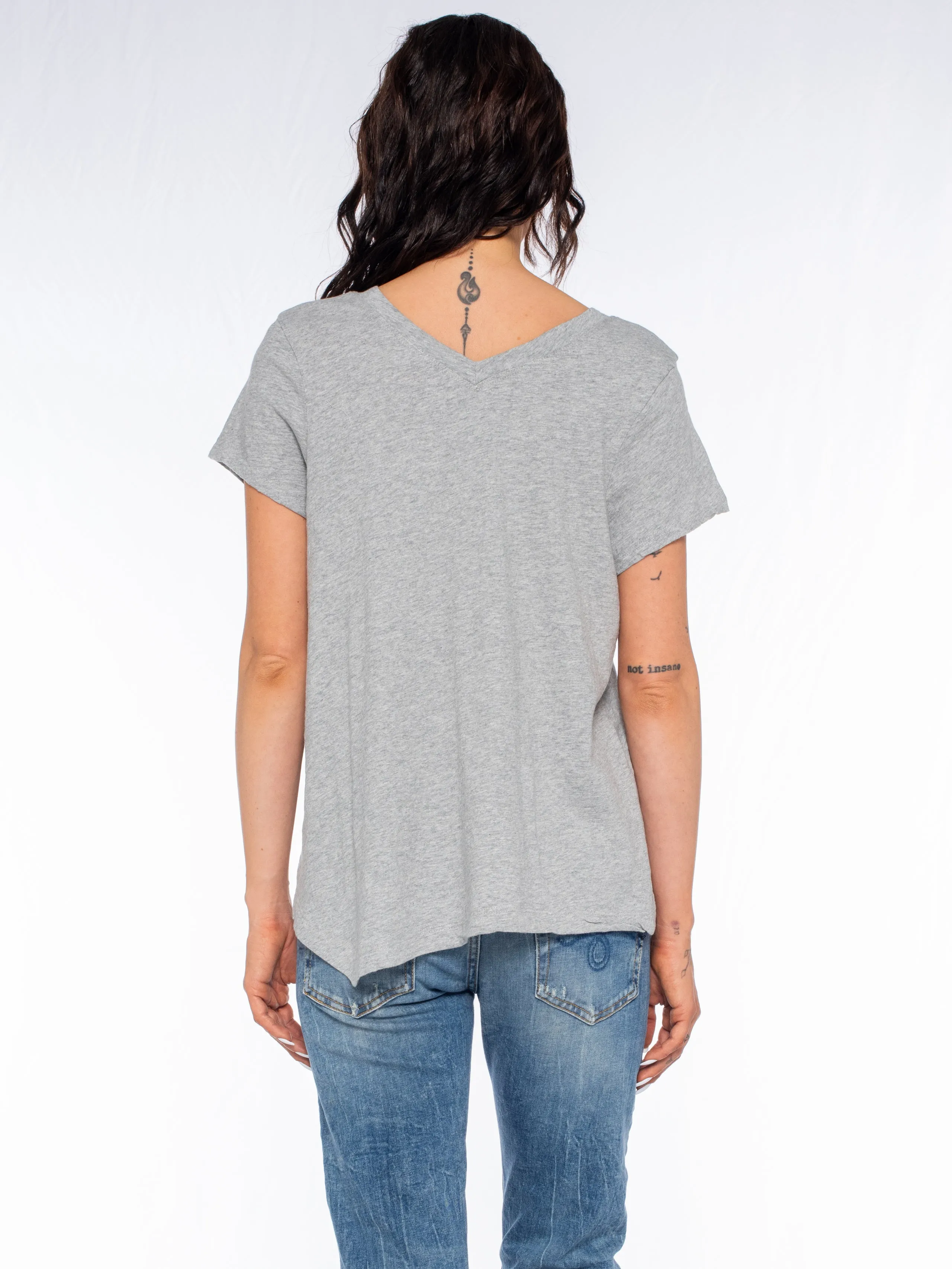 Double V S/S Shrunken Slant Back Tee