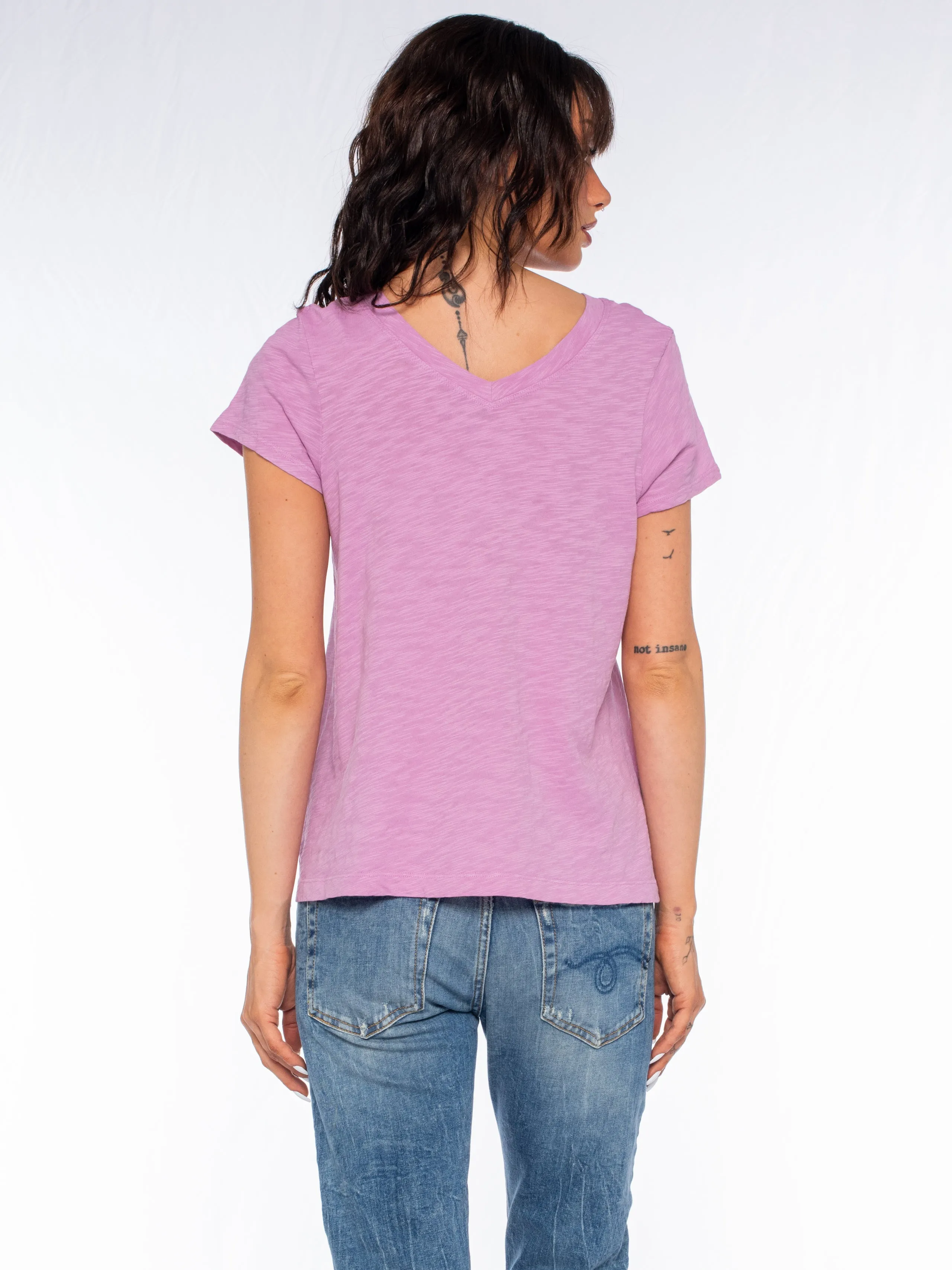 Double V S/S Shrunken Slant Back Tee