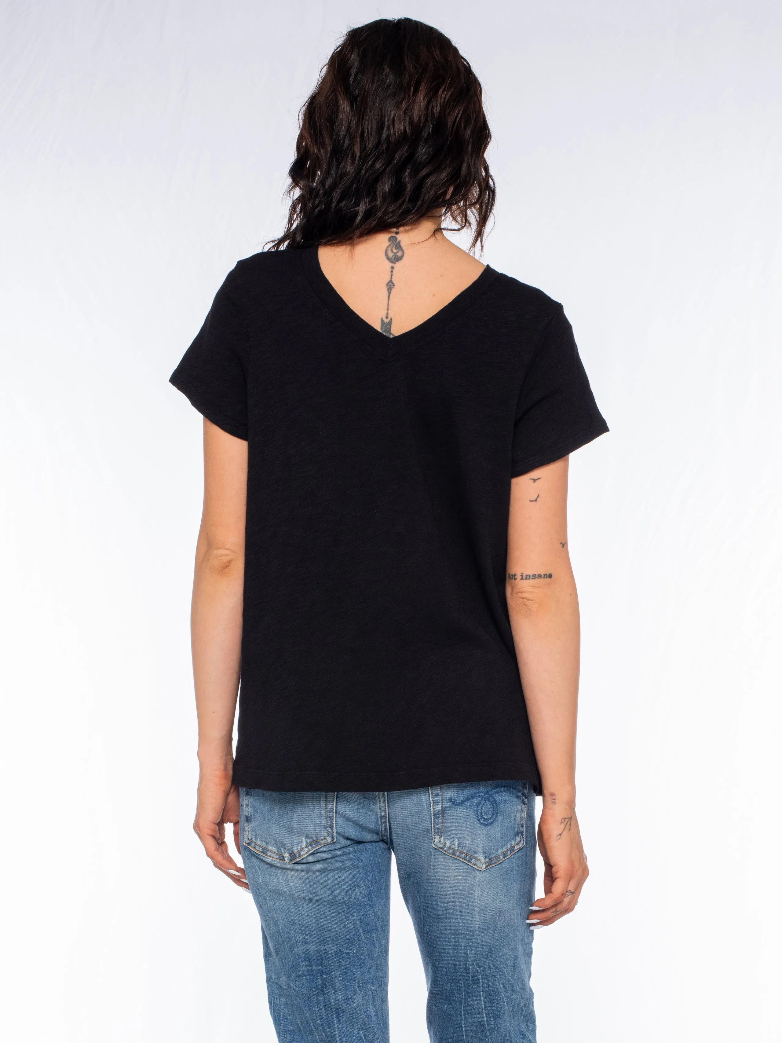 Double V S/S Shrunken Slant Back Tee