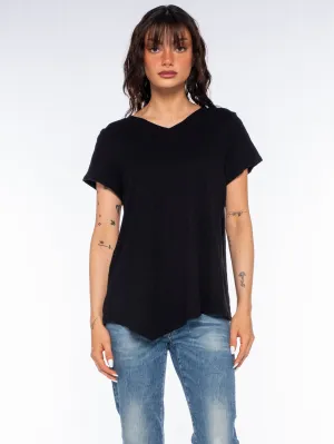Double V S/S Shrunken Slant Back Tee