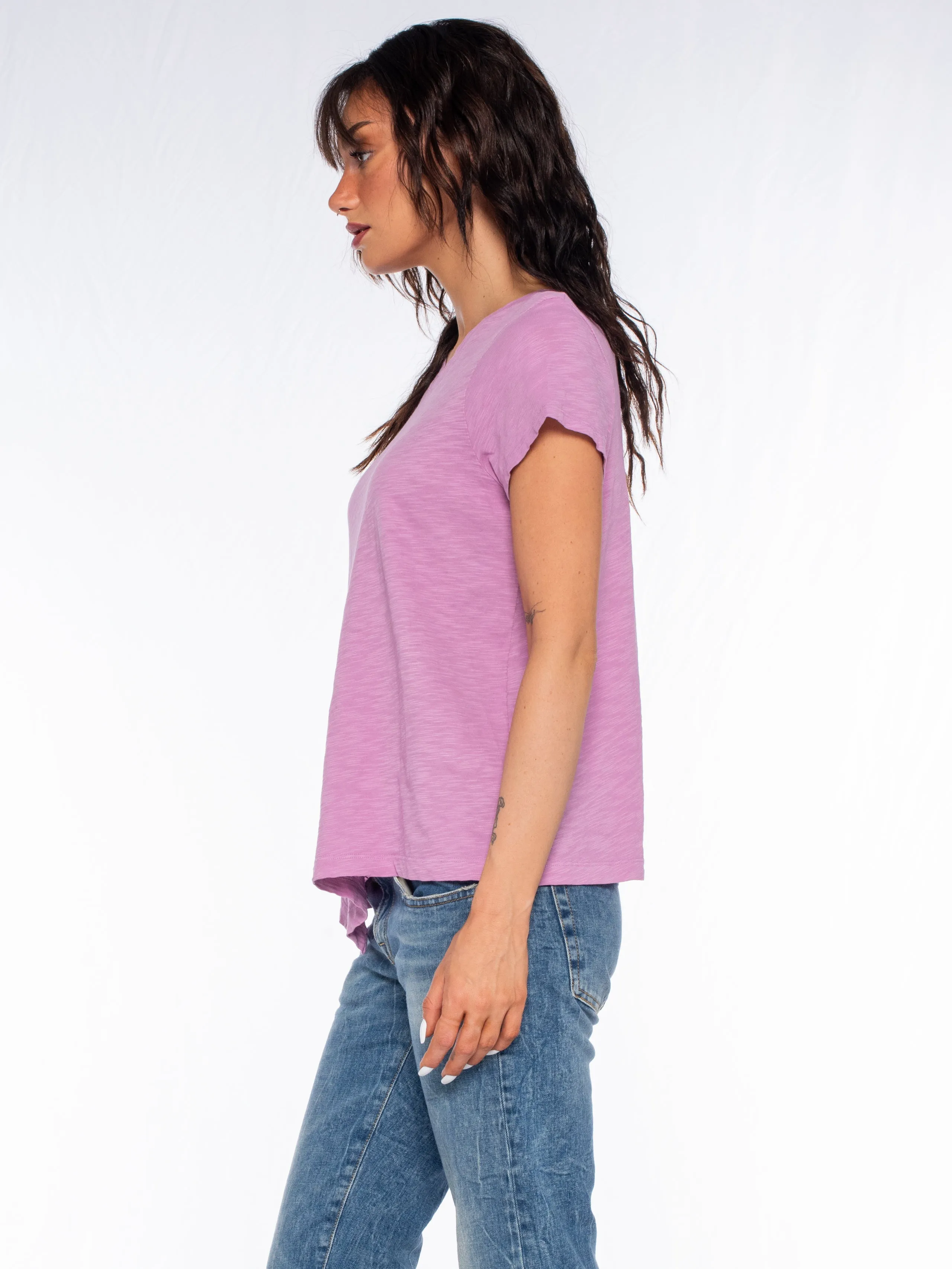 Double V S/S Shrunken Slant Back Tee