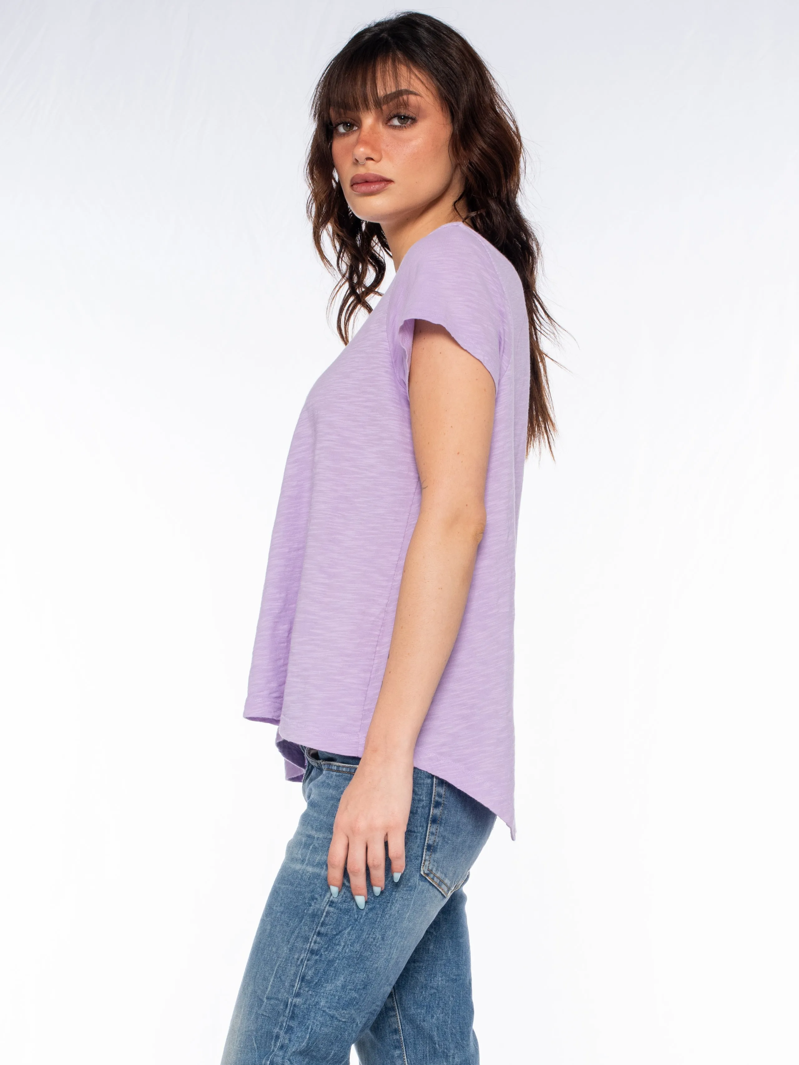 Double V S/S Shrunken Slant Back Tee