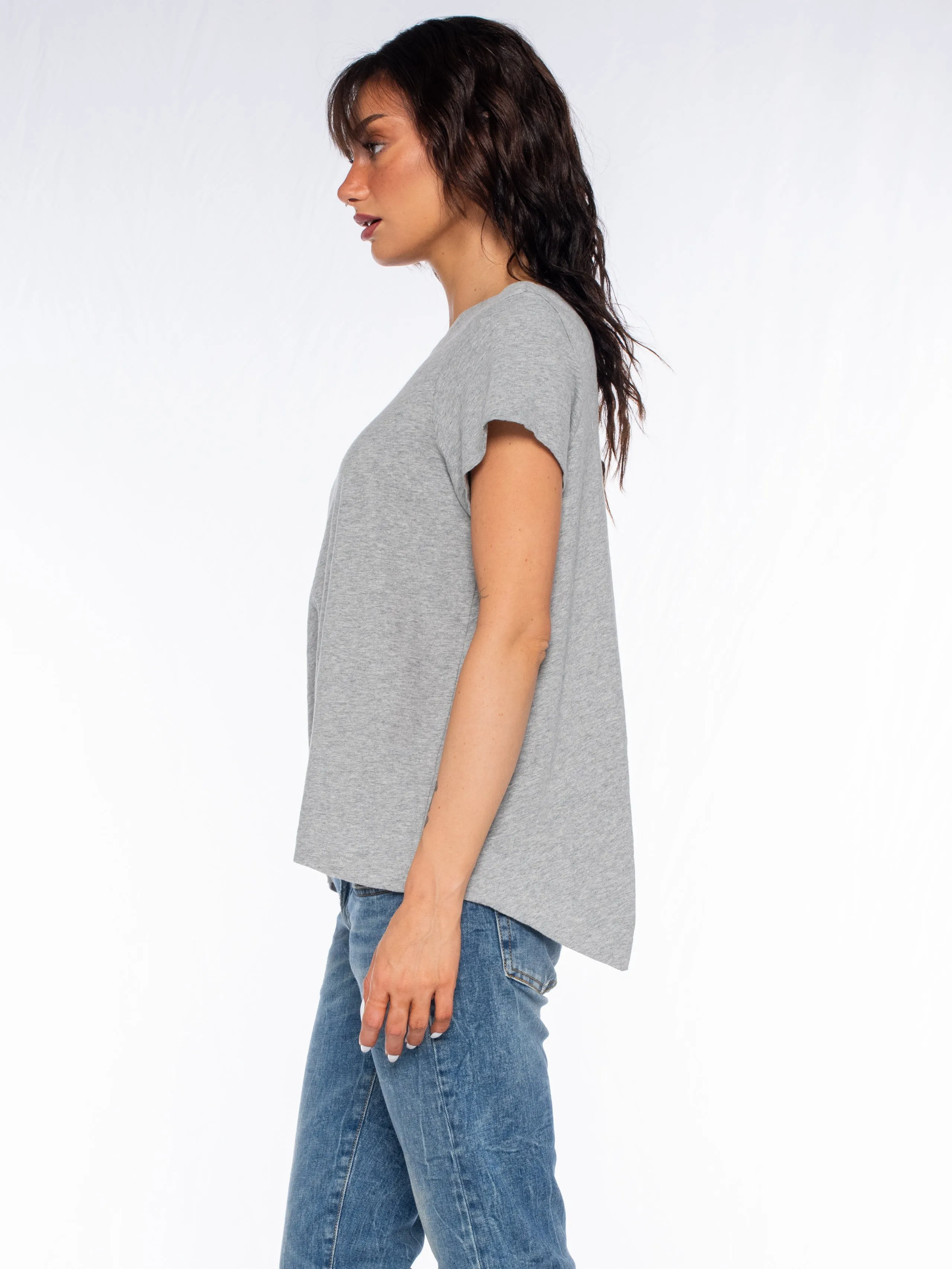 Double V S/S Shrunken Slant Back Tee