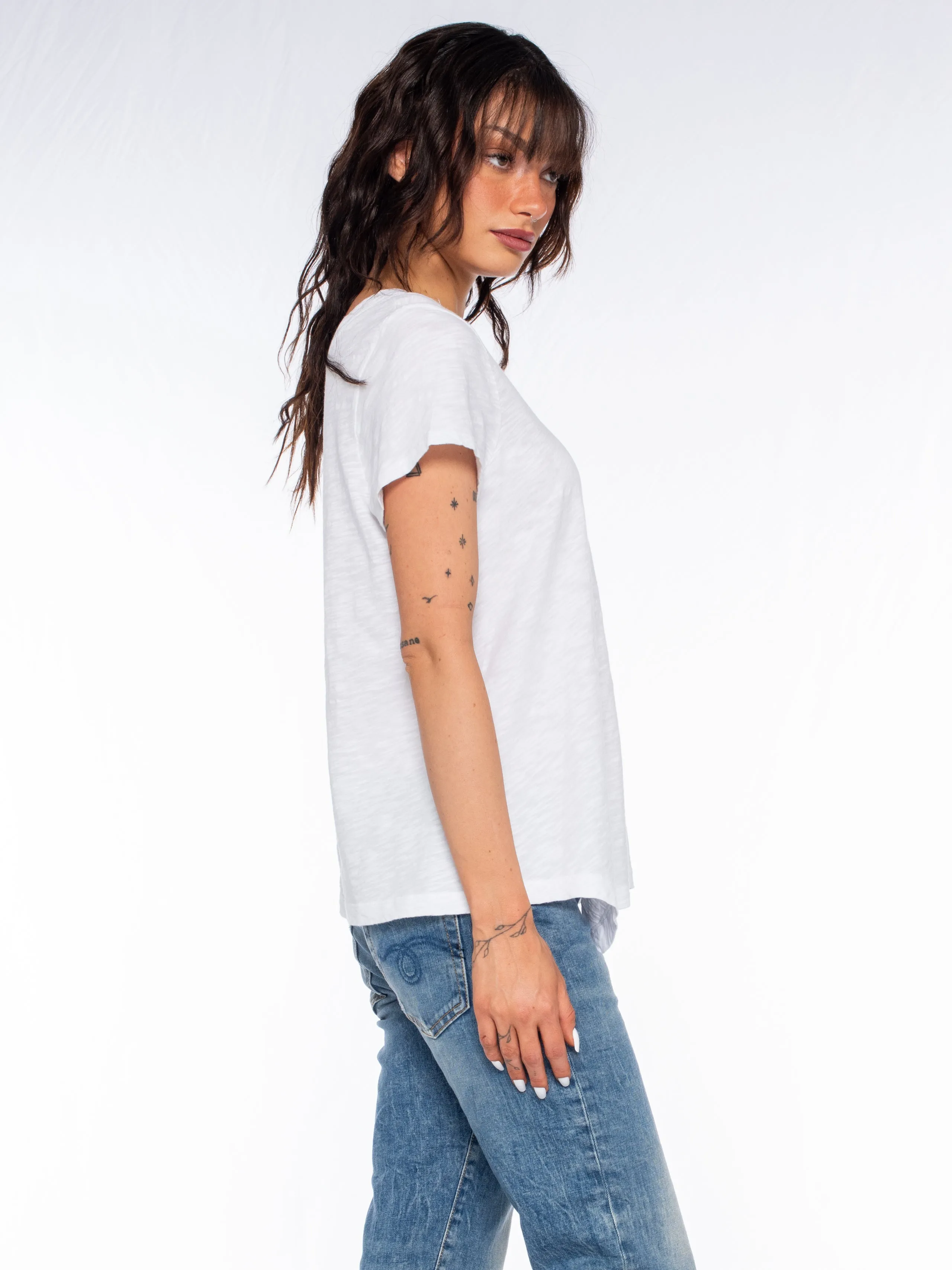 Double V S/S Shrunken Slant Back Tee