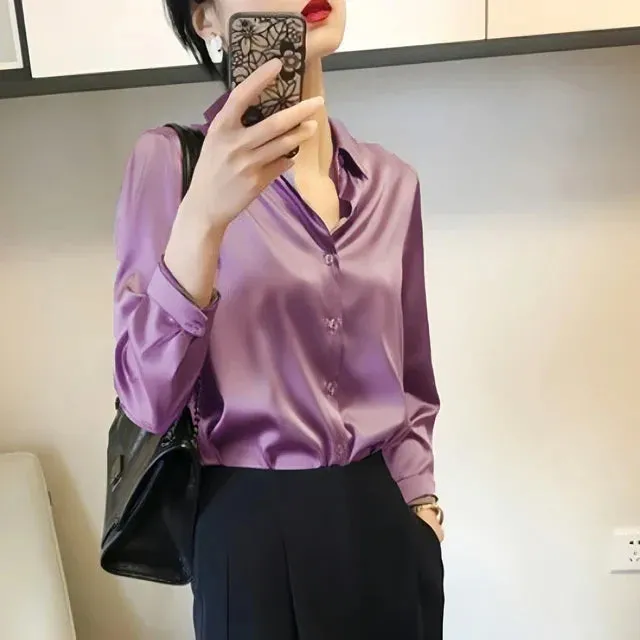 Eliana® | Luxury Satin Blouses: Timeless Elegant Tops In Solid Colors