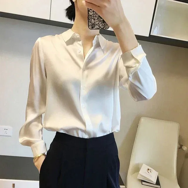 Eliana® | Luxury Satin Blouses: Timeless Elegant Tops In Solid Colors