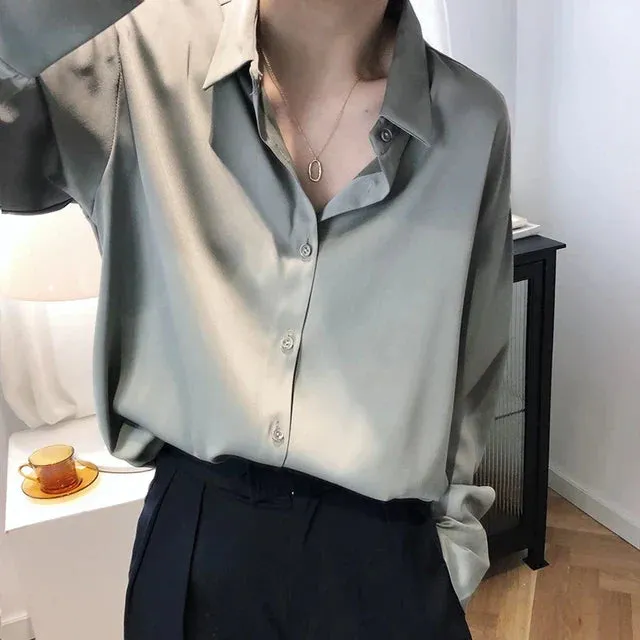 Eliana® | Luxury Satin Blouses: Timeless Elegant Tops In Solid Colors