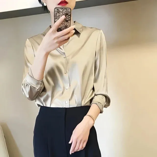 Eliana® | Luxury Satin Blouses: Timeless Elegant Tops In Solid Colors