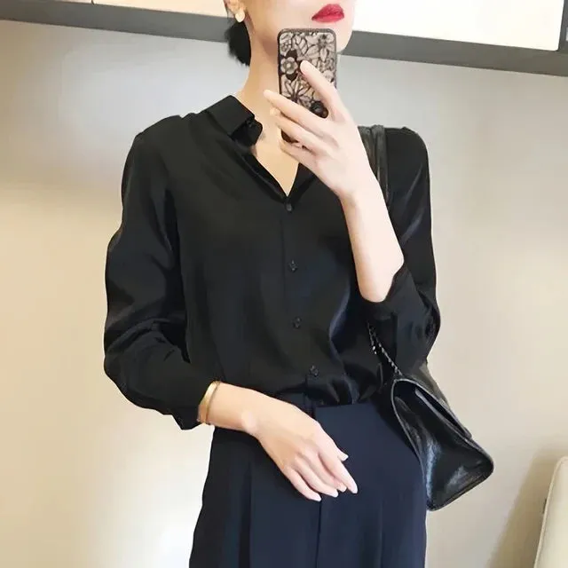 Eliana® | Luxury Satin Blouses: Timeless Elegant Tops In Solid Colors