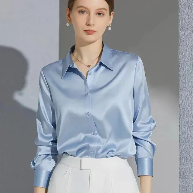Eliana® | Luxury Satin Blouses: Timeless Elegant Tops In Solid Colors