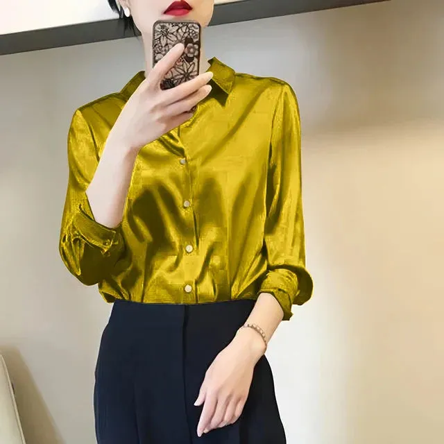 Eliana® | Luxury Satin Blouses: Timeless Elegant Tops In Solid Colors