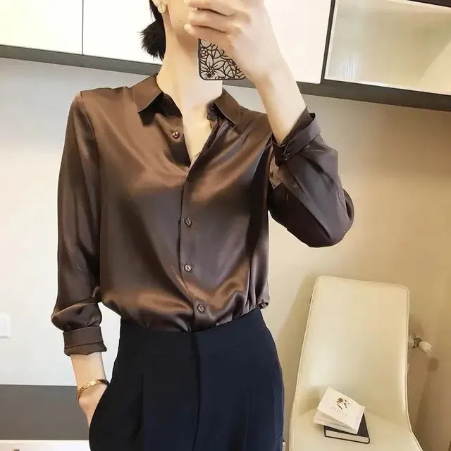 Eliana® | Luxury Satin Blouses: Timeless Elegant Tops In Solid Colors