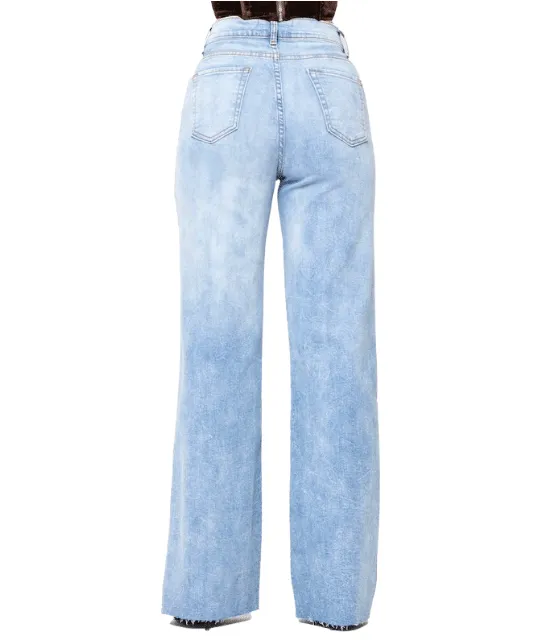 Ellie Wide Leg High Rise Full Length Jeans