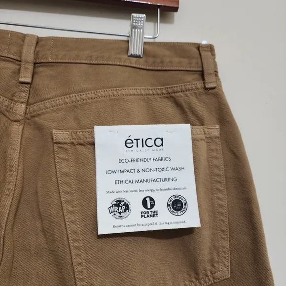 ETICA Bryce Pinch Waist High Rise Boyfriend Jeans 31 Tan NWT anthropologie
