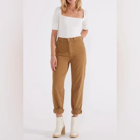 ETICA Bryce Pinch Waist High Rise Boyfriend Jeans 31 Tan NWT anthropologie