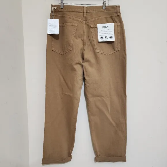 ETICA Bryce Pinch Waist High Rise Boyfriend Jeans 31 Tan NWT anthropologie