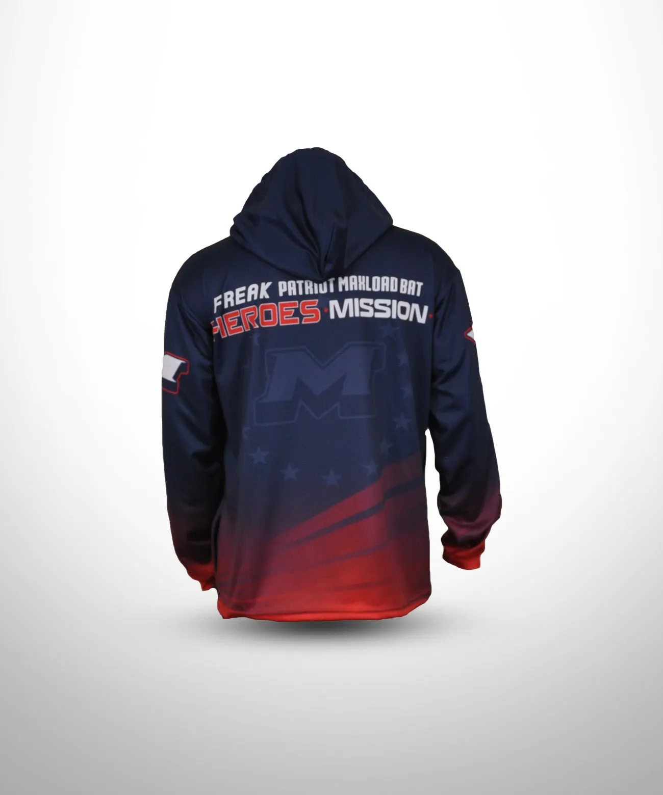 Evo9x PATRIOT Full Dye Sublimated Hoodie Navy & Red