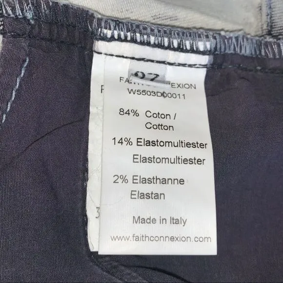 Faith Connexion Gray Metallic Camo Flare Jeans 27