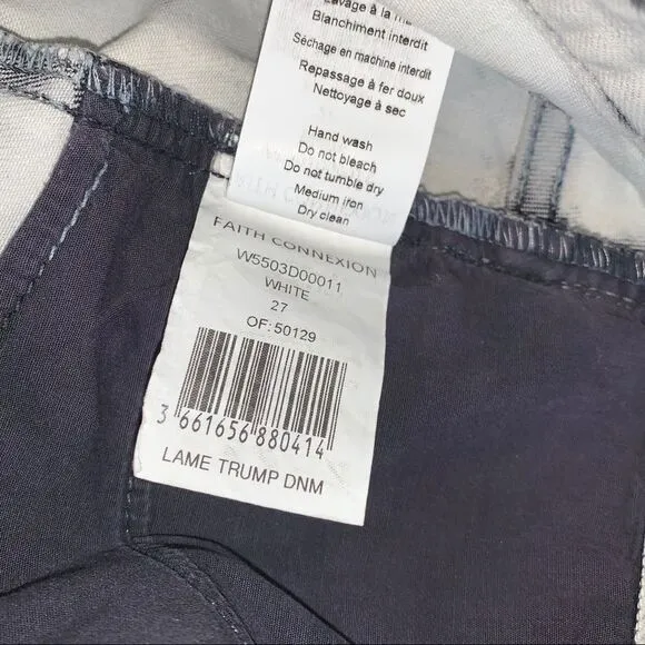 Faith Connexion Gray Metallic Camo Flare Jeans 27