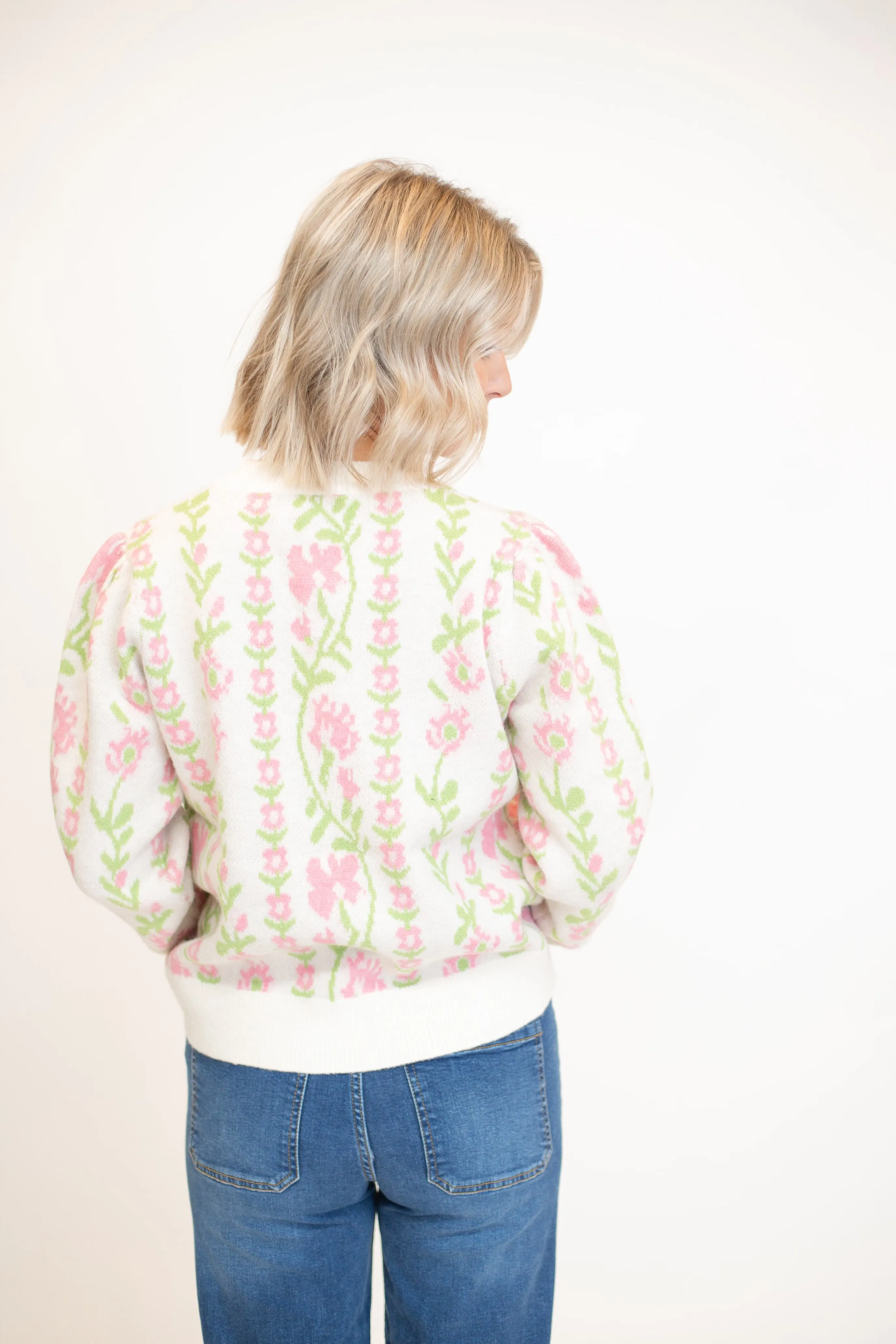 Floral Detail Sweater - Ivory