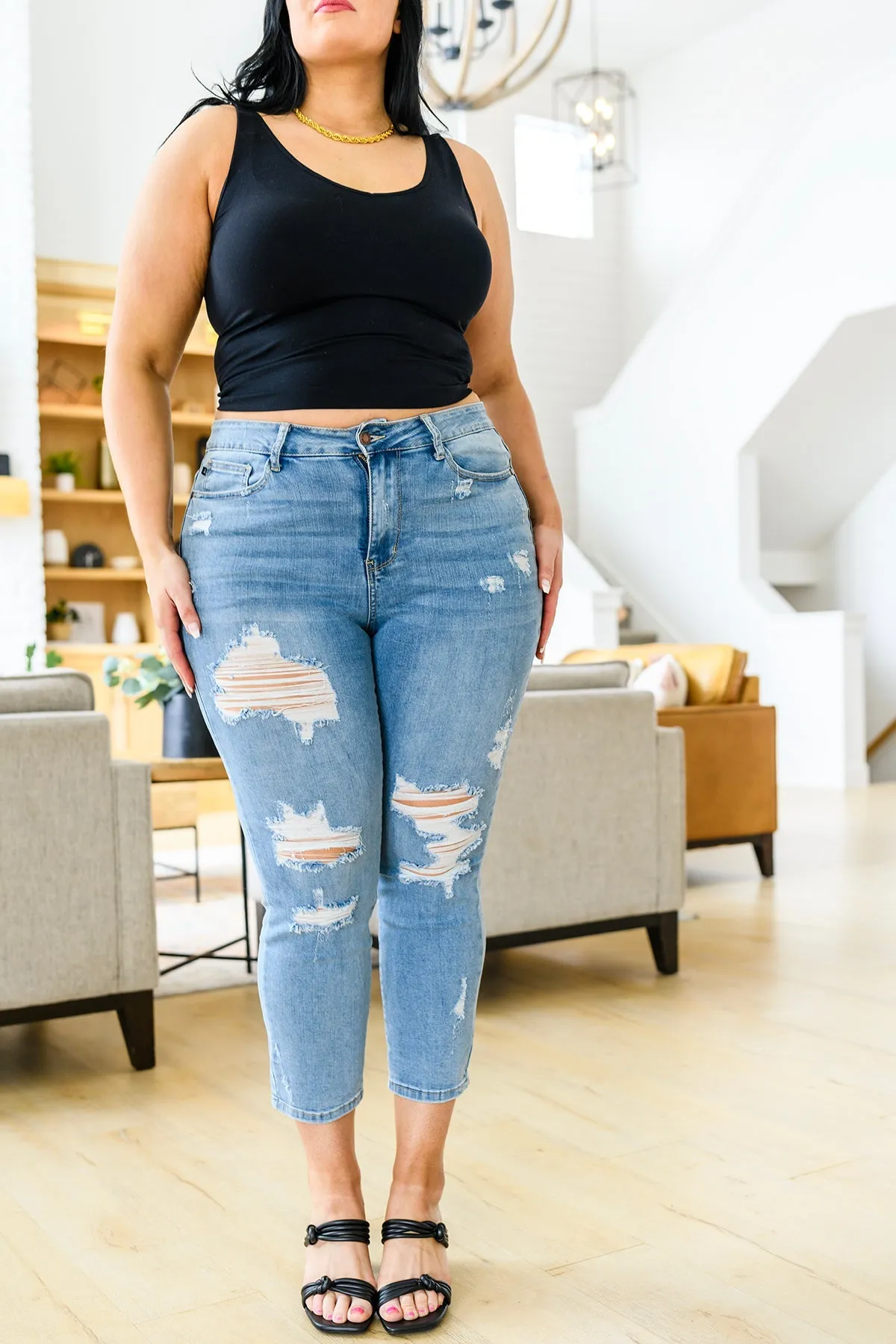Florence High Waist Destroyed Boyfriend Jeans (22,24)
