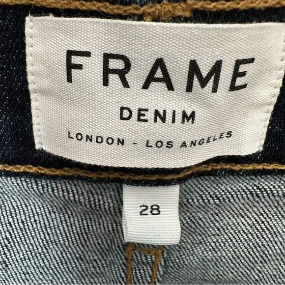 FRAME Le Garcon Crop Boyfriend Jeans In Covant Size 28 Frame Jeans cropped dark
