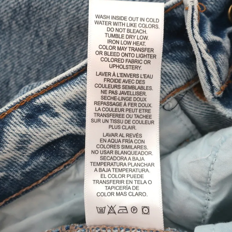 FRAME Le Piper Wide Cuff Jeans Richlake Blue Denim Size 24